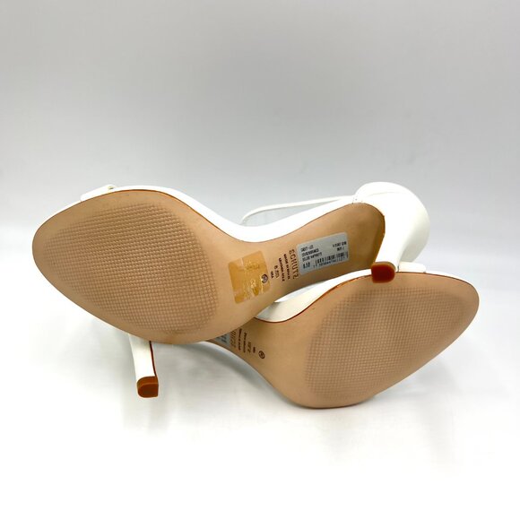 Schutz Size 8.5 Cadey Lee White Leather Minimalist Stiletto Heel Sandals Shoes - Picture 8 of 14